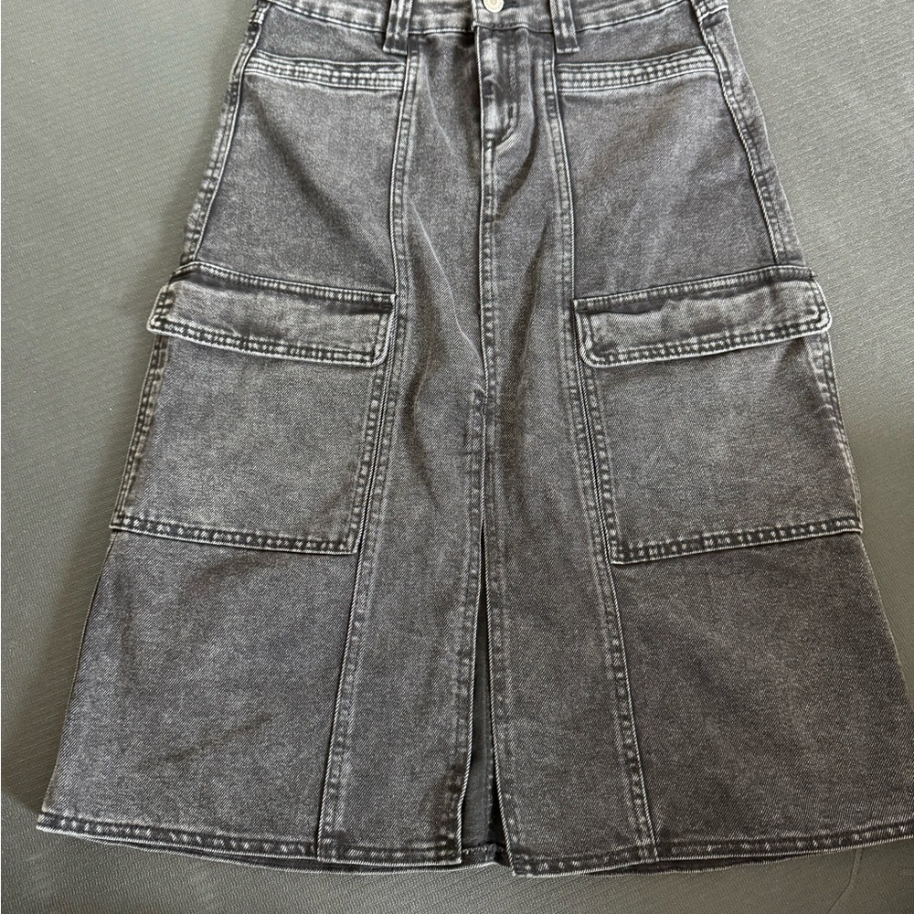 Sincerely Jules Gray Denim Cargo Skirt